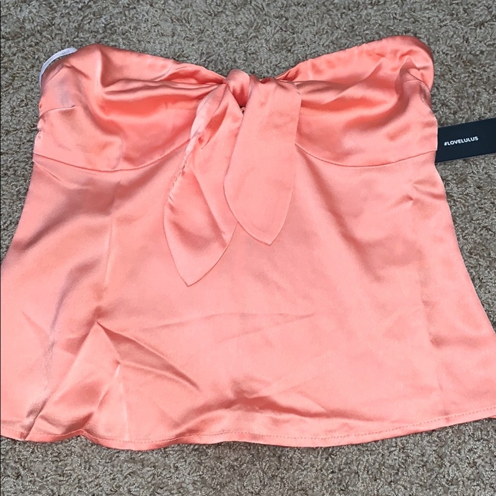 Strapless satin top